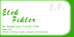 elek pikler business card